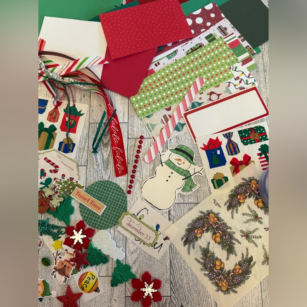 Junk Journal Ephemera Christmas Theme over 100 PIECES- includes a new blank book - Picture 5 of 15